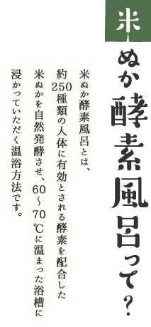 米ぬか酵素風呂って？